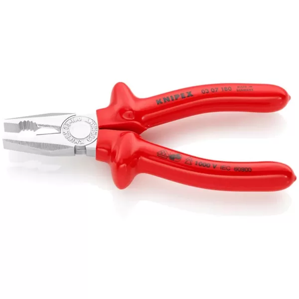 KNIPEX 7-1/4 in. Insulated Combination Pliers with Chrome Finish