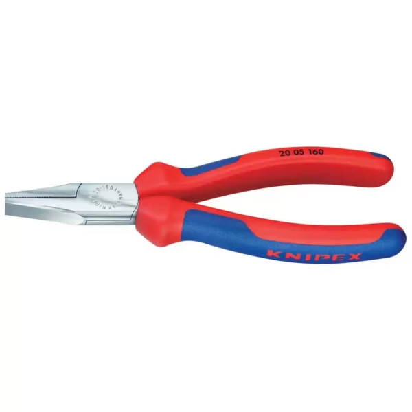 KNIPEX 6-1/4 in. Flat Nose Pliers with Comfort Grip and Chrome Finish