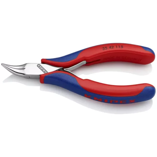 KNIPEX 4-1/2 in. Electronics Pliers-Angled Half Round Tips