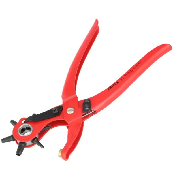 KNIPEX Heavy Duty Forged Steel Revolving Punch Pliers with Red Powder Coating