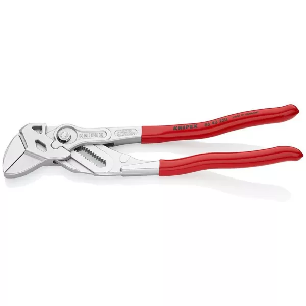 KNIPEX 10 in. Angled Adjustable Pliers Wrench with Smooth Parallel Jaws