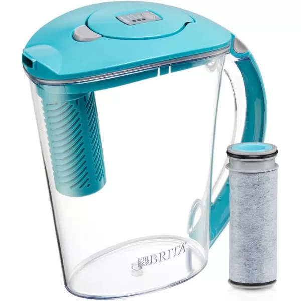 Brita Stream Rapids 10-Cup Filter as You Pour Water Pitcher in Lake Blue with Water Filter, BPA Free