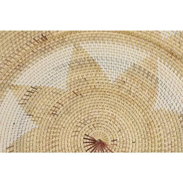 LITTON LANE Beige and White Wicker Basket Trays (Set of 3)