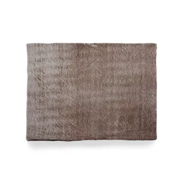 Noble House Lanford Light Brown Faux Fur Throw Blanket