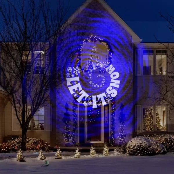 LightShow Blue/White Christmas LightShow Projection SwirlingSpirals-Let It Snow