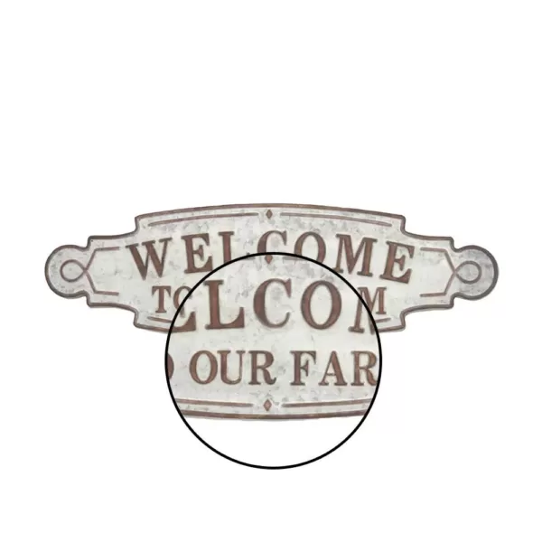 LITTON LANE 36 in. x 11 in. "Welcome to Our Farm" Metal Wall Sign