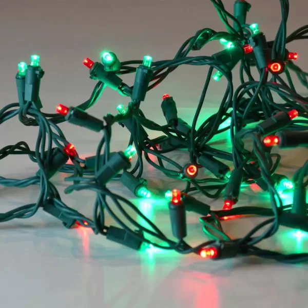 LUMABASE 70-Light Red and Green LED Mini String Lights