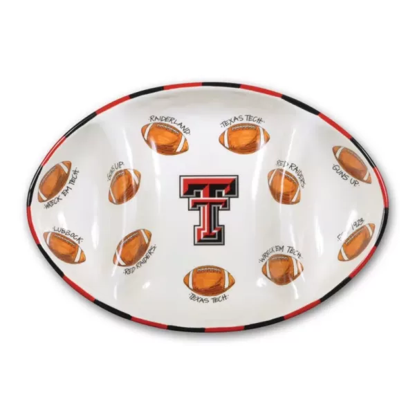 Magnolia Lane Texas Tech Ceramic Football Tailgating Platter