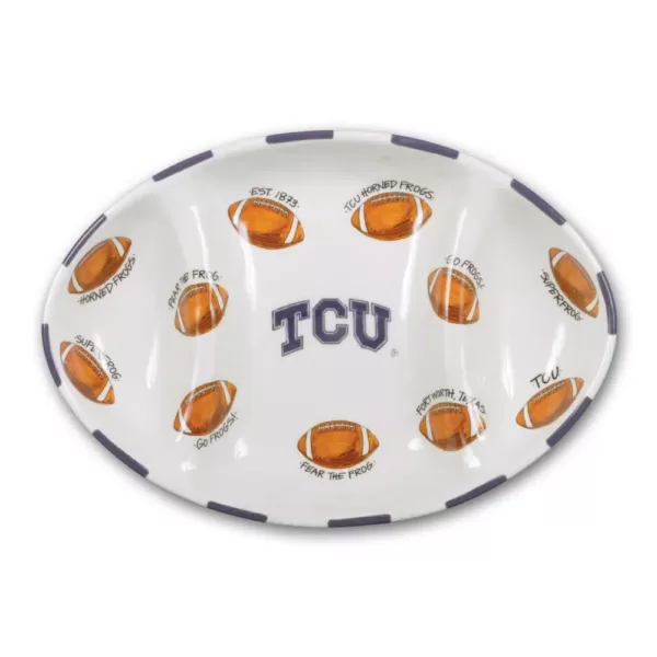 Magnolia Lane TCU Ceramic Football Tailgating Platter