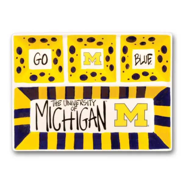 Magnolia Lane Michigan Ceramic 4 Section Tailgating Serving Platter