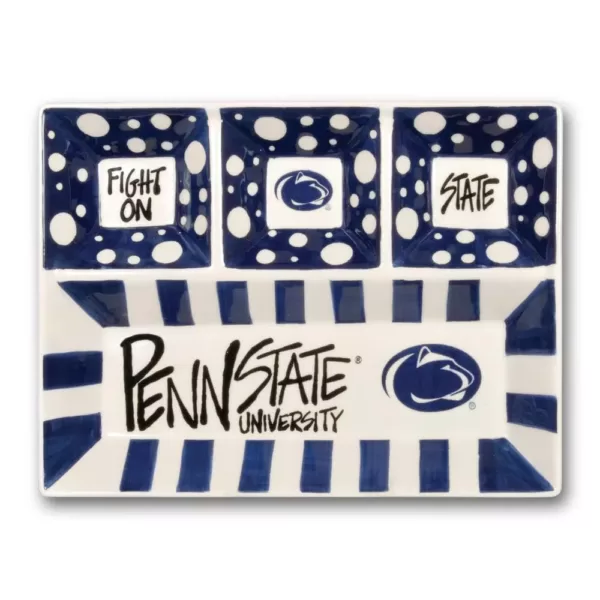 Magnolia Lane Penn State Ceramic 4 Section Tailgating Serving Platter