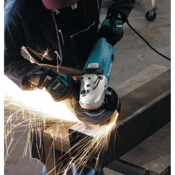 Makita 15 Amp 7 in. Corded Angle Grinder with Grinding wheel, Side handle and Wheel Guard