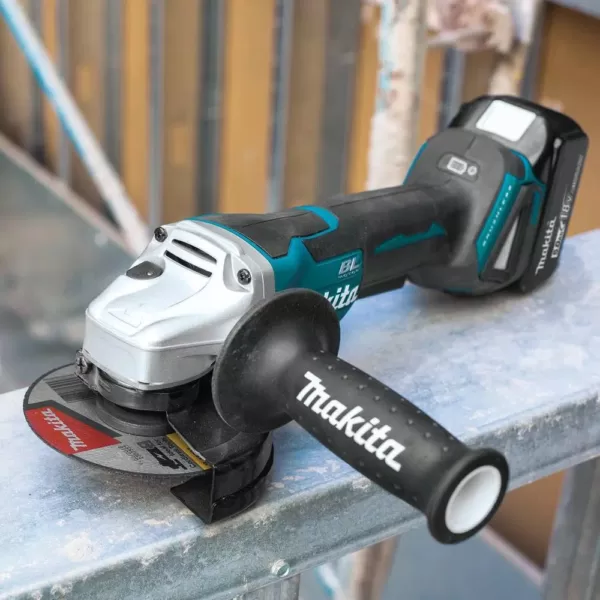 Makita 18-Volt LXT Brushless 4-1/2 in./5 in. Paddle Switch Cut-Off/Angle Grinder Kit with bonus 18-Volt LXT L.E.D. Flashlight