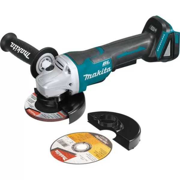 Makita 18V LXT Brushless 4-1/2 in./5 in. Paddle Switch Cut-Off/Angle Grinder with Bonus 18V LXT Battery Pack 5.0Ah