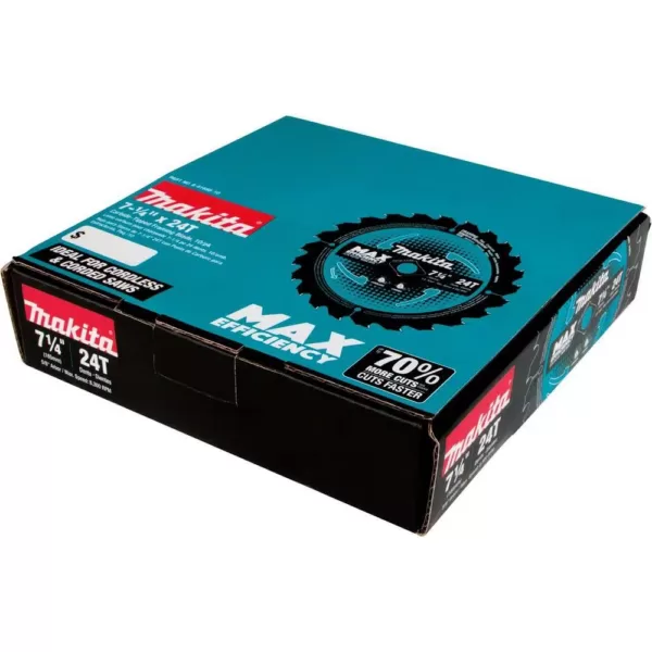 Makita 7-1/4 in. 24T Carbide-Tipped Max Efficiency Ultra-Thin Kerf Circular Saw Blade, Framing (10-Pack)