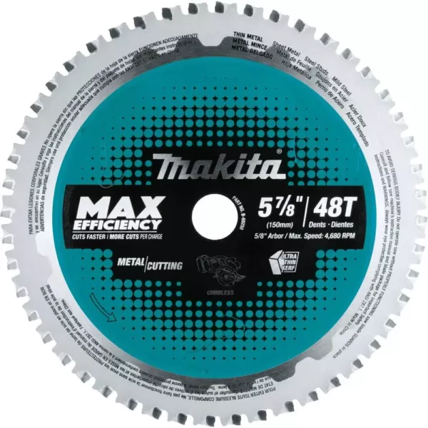 Makita 5-7/8 in. 48T Carbide-Tipped Max Efficiency Saw Blade, Thin Metal