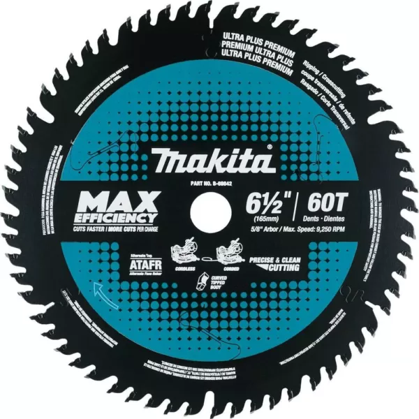 Makita 6-1/2 in. 60T Carbide-Tipped Max Efficiency Miter Saw Blade