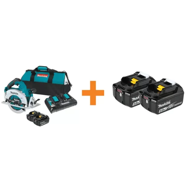 Makita 18-Volt X2 LXT (36-Volt) Brushless Cordless 7-1/4 in. Circular Saw Kit 5.0Ah with Bonus 18V LXT Battery Pack 5.0Ah