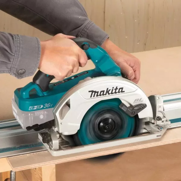 Makita 18-Volt X2 LXT Lithium-Ion (36-Volt) 7-1/4 in. Brushless Cordless Circular Saw Guide Rail Compatible Base (Tool-Only)