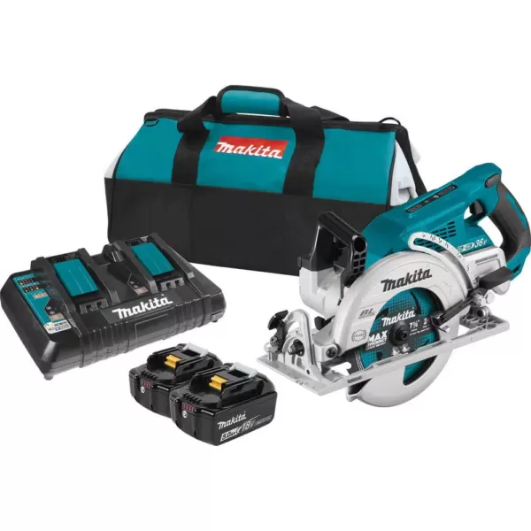 Makita 18-Volt X2 LXT 5.0Ah Lithium-Ion (36-Volt) Brushless Cordless Rear Handle 7-1/4 in. Circular Saw Kit