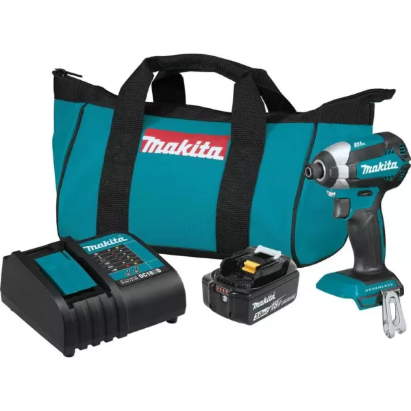 Makita 5.1 HP 73cc 14 in. Gas Saw with Bonus 18-Volt LXT Lithium-Ion Brushless Impact Driver Kit with (1) Battery 3.0Ah