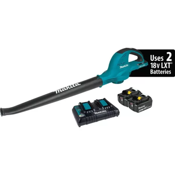 Makita 18-Volt X2 (36-Volt) 208 MPH 155 CFM LXT Lithium-Ion Cordless Blower Kit with (2) Batteries 5.0Ah and Charger