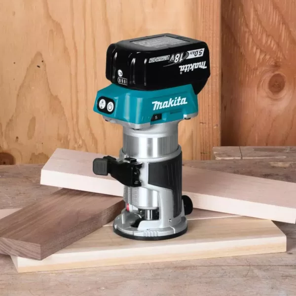 Makita 5.0 Ah 18-Volt LXT Lithium-Ion Brushless Cordless Compact Router Kit