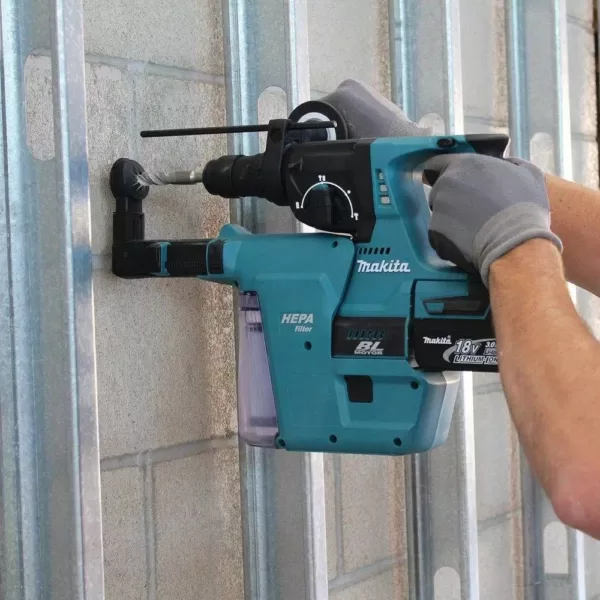 Makita 18-Volt LXT Li-Ion 1 in. Brushless Cordless SDS-Plus Concrete/Masonry Rotary Hammer (Tool-Only) W/ built-on HEPA Vacuum