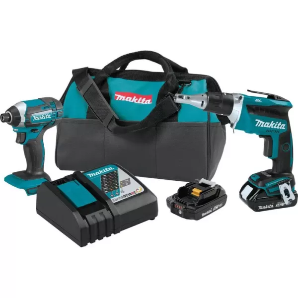 Makita 18V LXT Brushless Cordless 9 in. Drywall Sander Kit 5.0Ah with bonus 18V 2.0Ah LXT Compact Combo Kit (2-Piece)