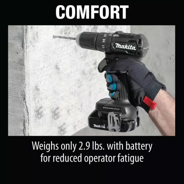 Makita 18-Volt 2.0Ah LXT Lithium-Ion Sub-Compact Brushless Cordless 1/2 in. Hammer Driver Drill Kit