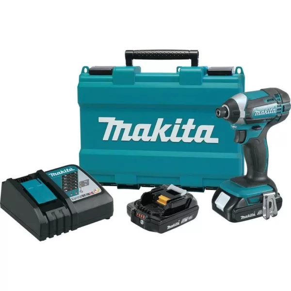 Makita 18-Volt LXT Lithium-Ion Cordless 1/4 in. Compact Impact Driver Kit with Two 2.0 Ah Batteries Rapid Charger and Hard Case