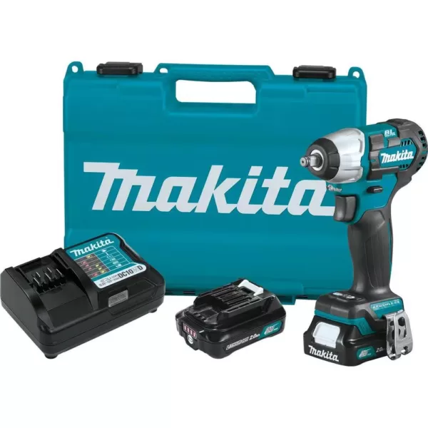 Makita 12-Volt MAX CXT Lithium-Ion Brushless Cordless 3/8 in. sq. Drive Impact Wrench Kit (2.0 Ah)