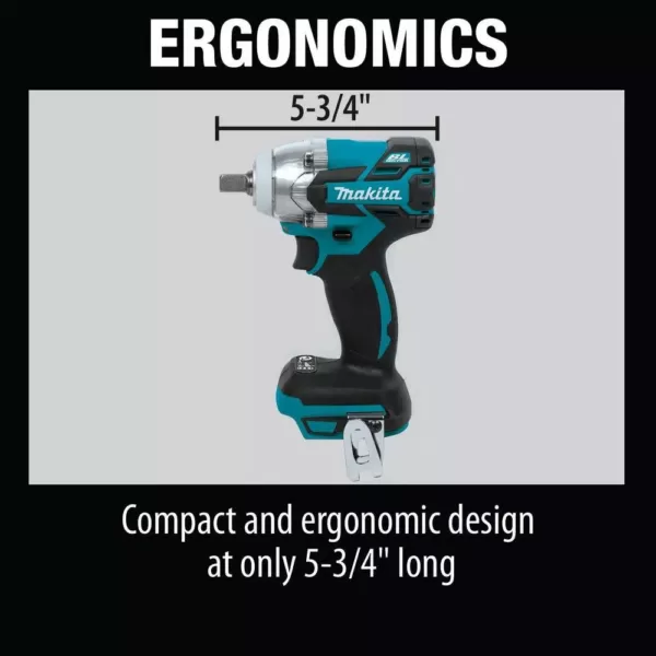 Makita 18- -Volt LXT Lithium-Ion Brushless Cordless XPT 3-Speed 1/2 in. Impact Wrench (Tool-Only)