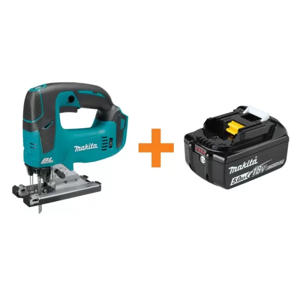 Makita 18-Volt LXT Lithium-Ion Brushless Cordless Jig Saw, Tool Only with Bonus 18-Volt LXT Lithium-Ion 5.0 Ah Battery