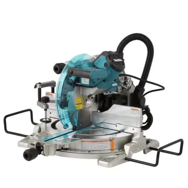 Makita 15 Amp 10 in. Dual Bevel Sliding Compound Miter Saw with Laser with Bonus Pneumatic 2 in. 18-Gauge Brad Nailer