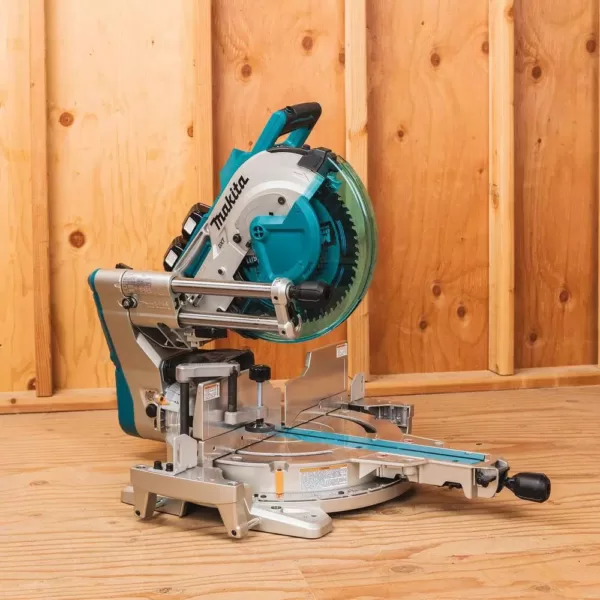 Makita 18-Volt X2 LXT (36V) Brushless 12 in. Dual-Bevel Sliding Compound Miter Saw with bonus Compact Folding Miter Saw Stand