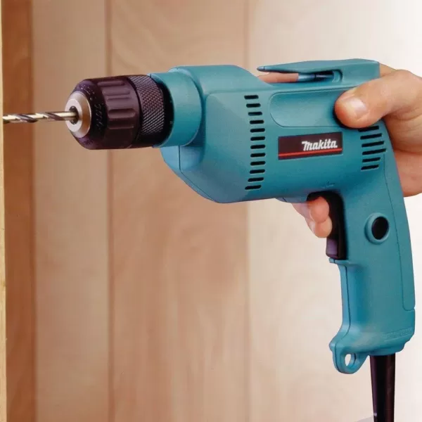 Makita 4.9 Amp 3/8 in. Corded Low Noise (79dB) Variable Speed Drill with Keyless Chuck and Hard Case