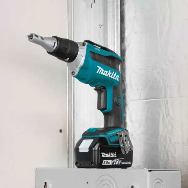 Makita 18-Volt 5.0Ah LXT Lithium-Ion Brushless Cordless Drywall Screwdriver Kit