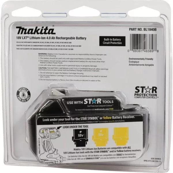 Makita 18-Volt LXT Lithium-Ion High Capacity Battery Pack 4.0Ah with Fuel Gauge