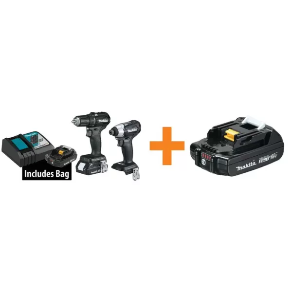 Makita 18-Volt 2.0Ah Lithium-Ion Sub-Compact BL Combo Kit (2-Piece) with Bonus 18-Volt 2.0Ah Compact Lithium-Ion Battery