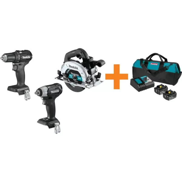 Makita 18V LXT Sub-Compact Brushless 1/2 in. Driver Drill, 3/8 in. Impact Wrench and Recipro Saw w/ bonus 18V LXT Starter Pack