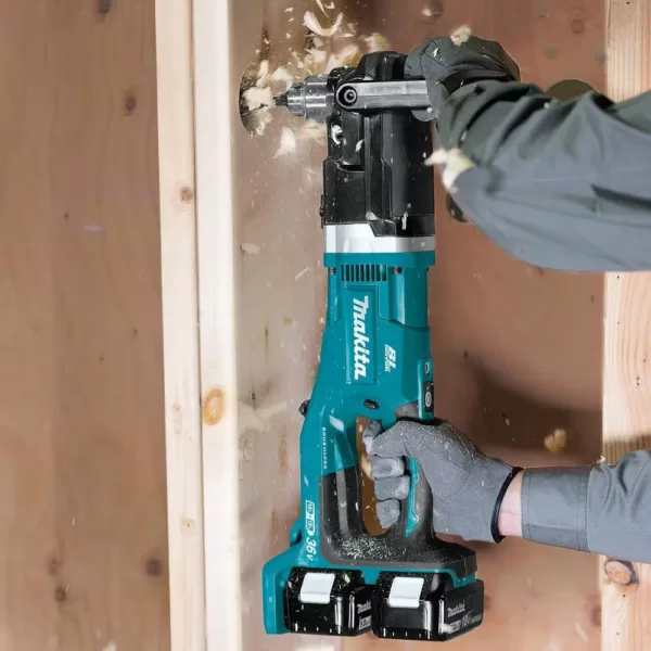 Makita 18-Volt X2 (36-Volt) 5.0 Ah LXT Lithium-Ion Brushless Cordless 1/2 in. Right Angle Drill Kit