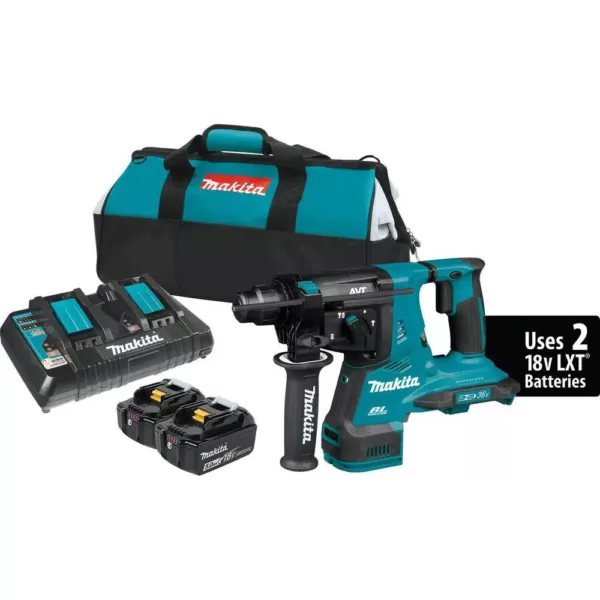 Makita 18-Volt X2 LXT Lithium-Ion 36-Volt 1-1/8 in. Brushless Cordless Rotary Hammer Kit 5.0 Ah