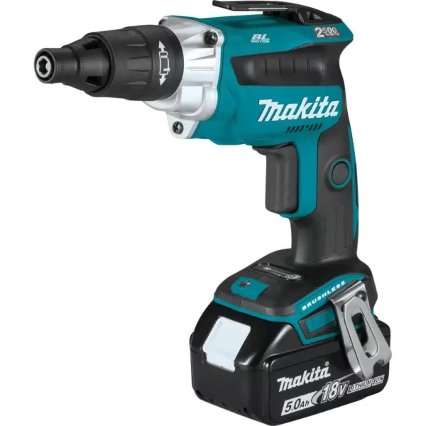 Makita 18-Volt 5.0 Ah LXT Lithium-Ion Brushless Cordless 2500 RPM Screwdriver Kit