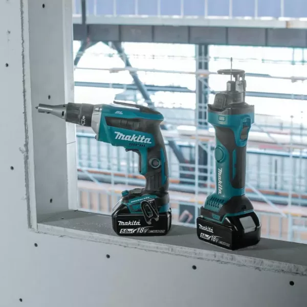 Makita 18-Volt LXT Lithium-ion Cordless 2-Piece Combo Kit (Brushless Drywall Screwdriver/Cut-Out Tool) 5.0Ah