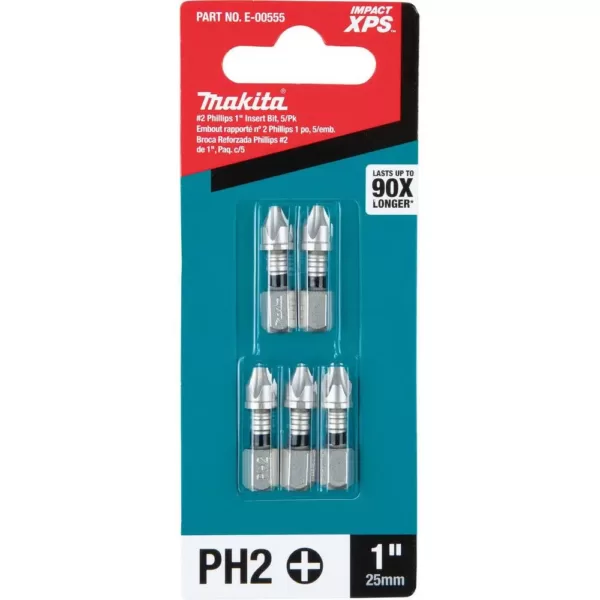 Makita IMPACT XPS #2 Phillips 1 in. Insert Bit (5-Pack)