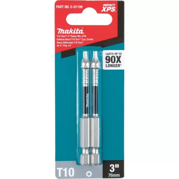 Makita IMPACT XPS T10 Torx 3 in. Power Bit (2-Pack)