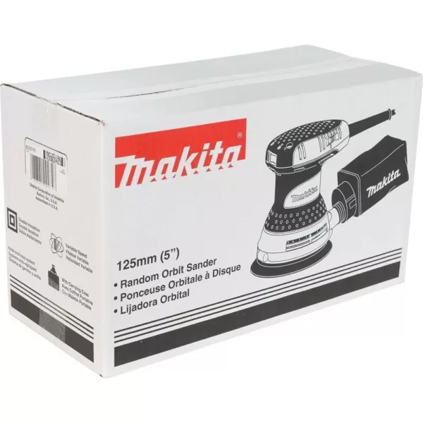 Makita 3 Amp 5 in. Corded Random Orbital Sander with Variable Speed Tool Case