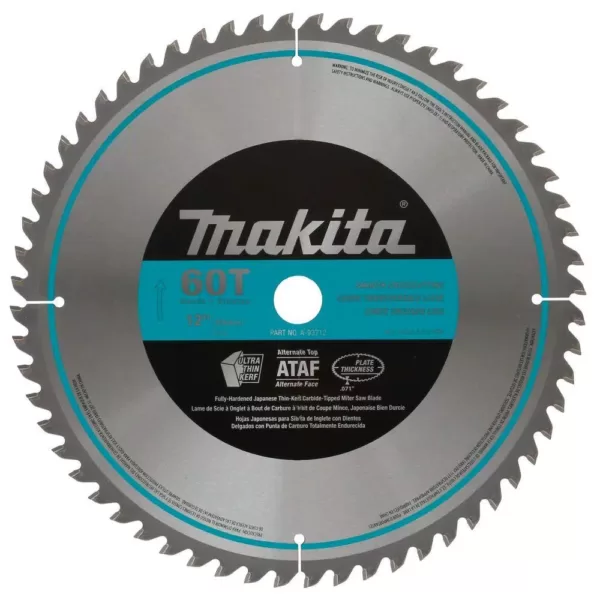 Makita 12 in. x 1 in. 60-Teeth Micro-Polished Miter Saw Blade