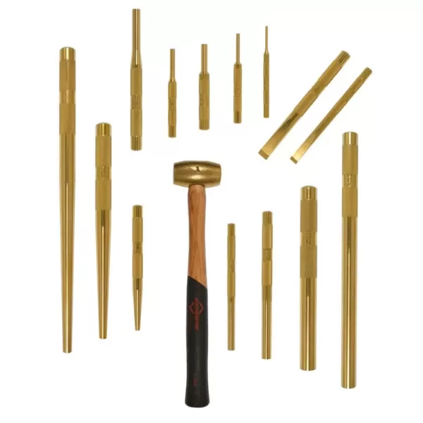 Mayhew Brass Punch and Scraper Set (15-Piece)